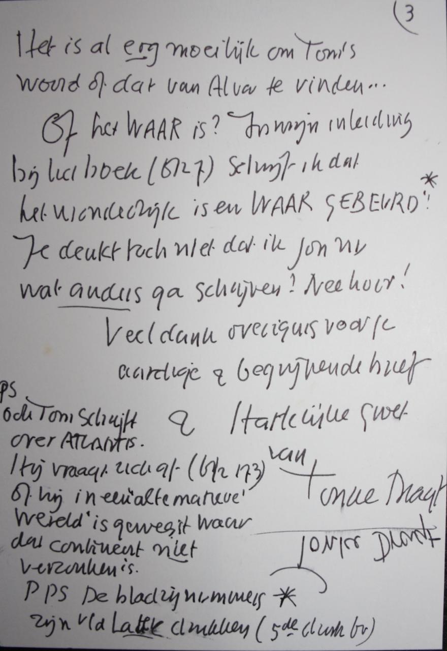 Antwoord van Tonke Dragt
